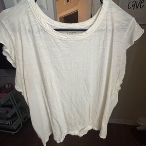 LOFT Women's Short Sleeve Cream Tee